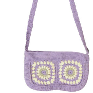 Handmade Crochet, Crossbody Sling Bag - Lavender color