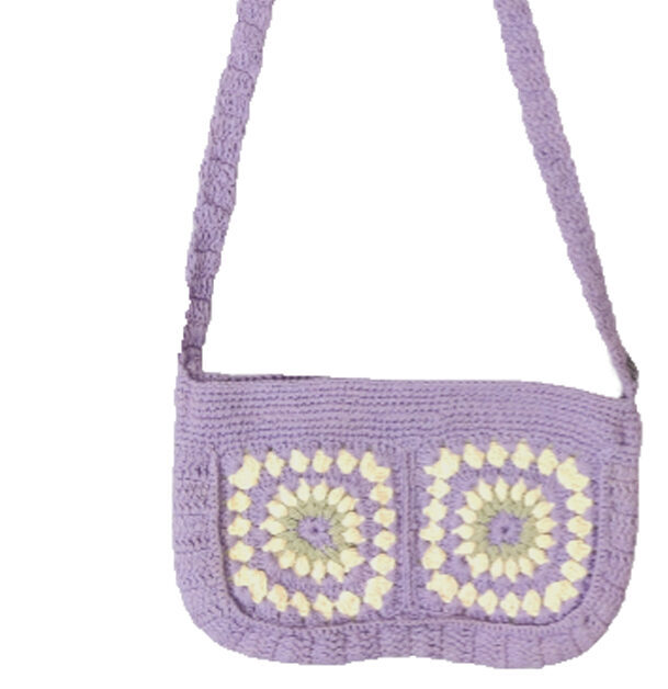 Handmade Crochet, Crossbody Sling Bag - Lavender color