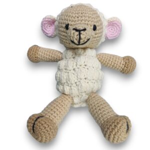 Handmade, Sheep Crochet Toy for Kid, Baby, Teens - 100% Cotton Yarn