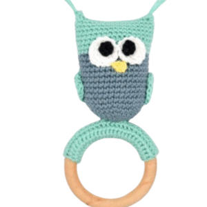 Handmade Crochet Owl Toy for Babies with Ring
