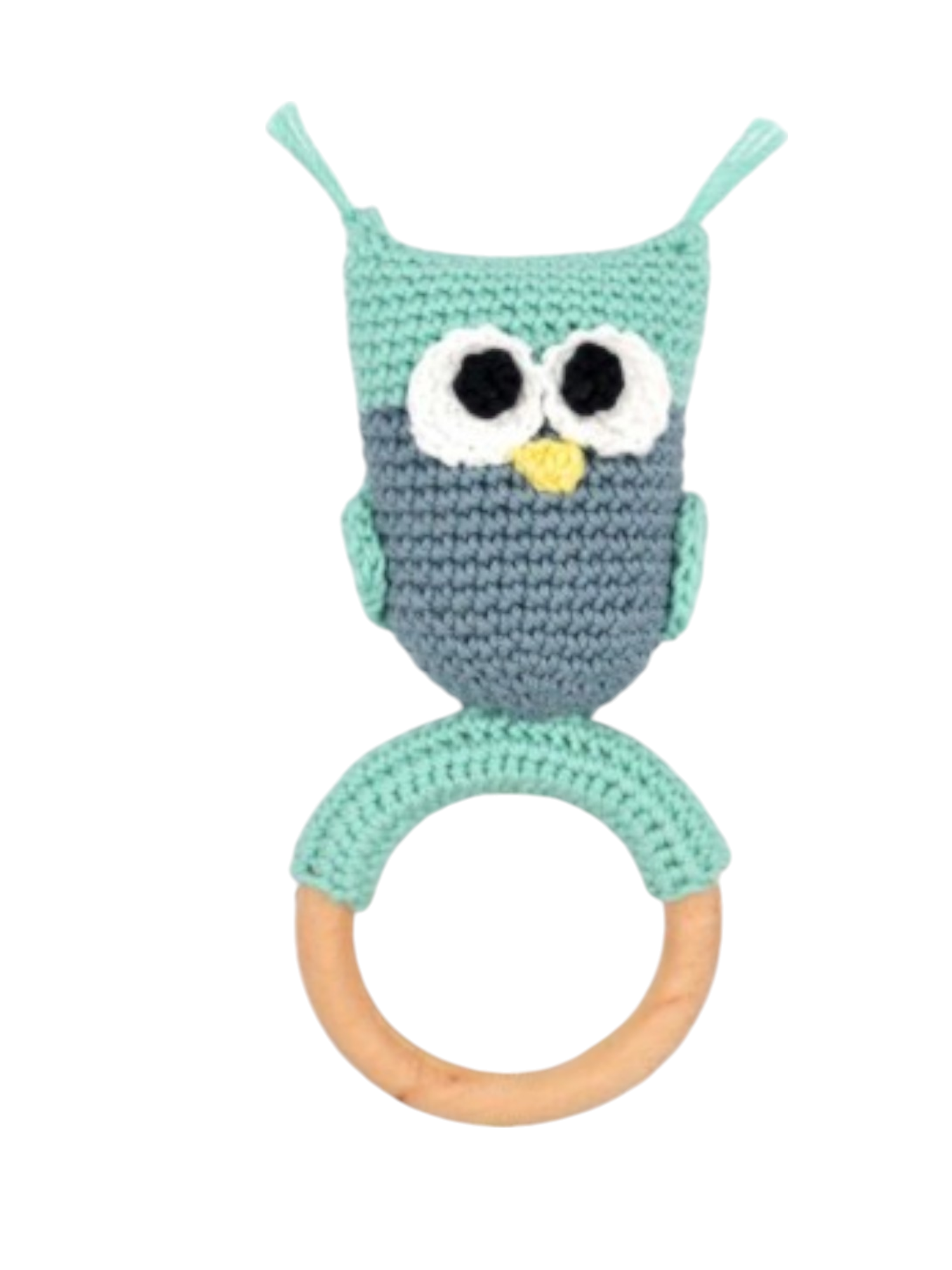 Handmade Crochet Owl Toy for Babies with Ring