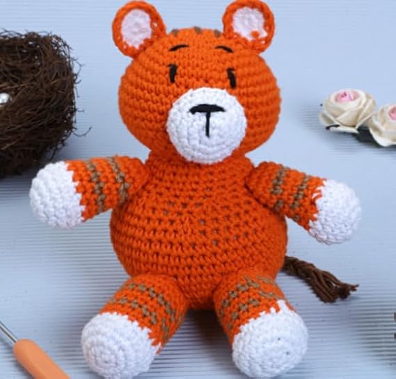 Handmade, Tiger, Amigurumi/Crochet Toy for Kids, Baby, Teens - 100% Cotton Yarn