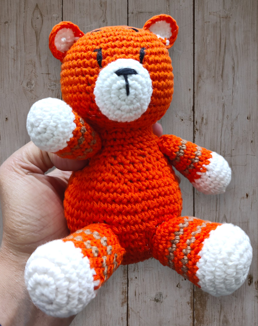 Handmade, Tiger, Amigurumi/Crochet Toy for Kids, Baby, Teens - 100% Cotton Yarn - Image 2