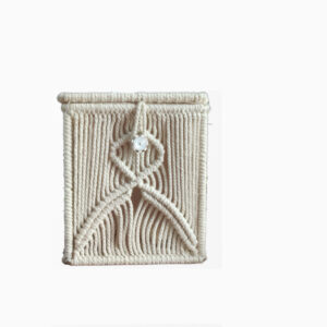 Tissue-holder-Main Macrame, Handmade Tissue Holder, White Color, with Free Tissue Box Inside